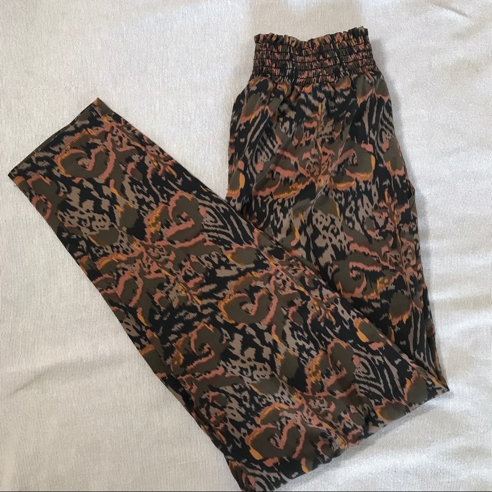 Elevenses Anthro Patterned Pants Elastic Waist XS